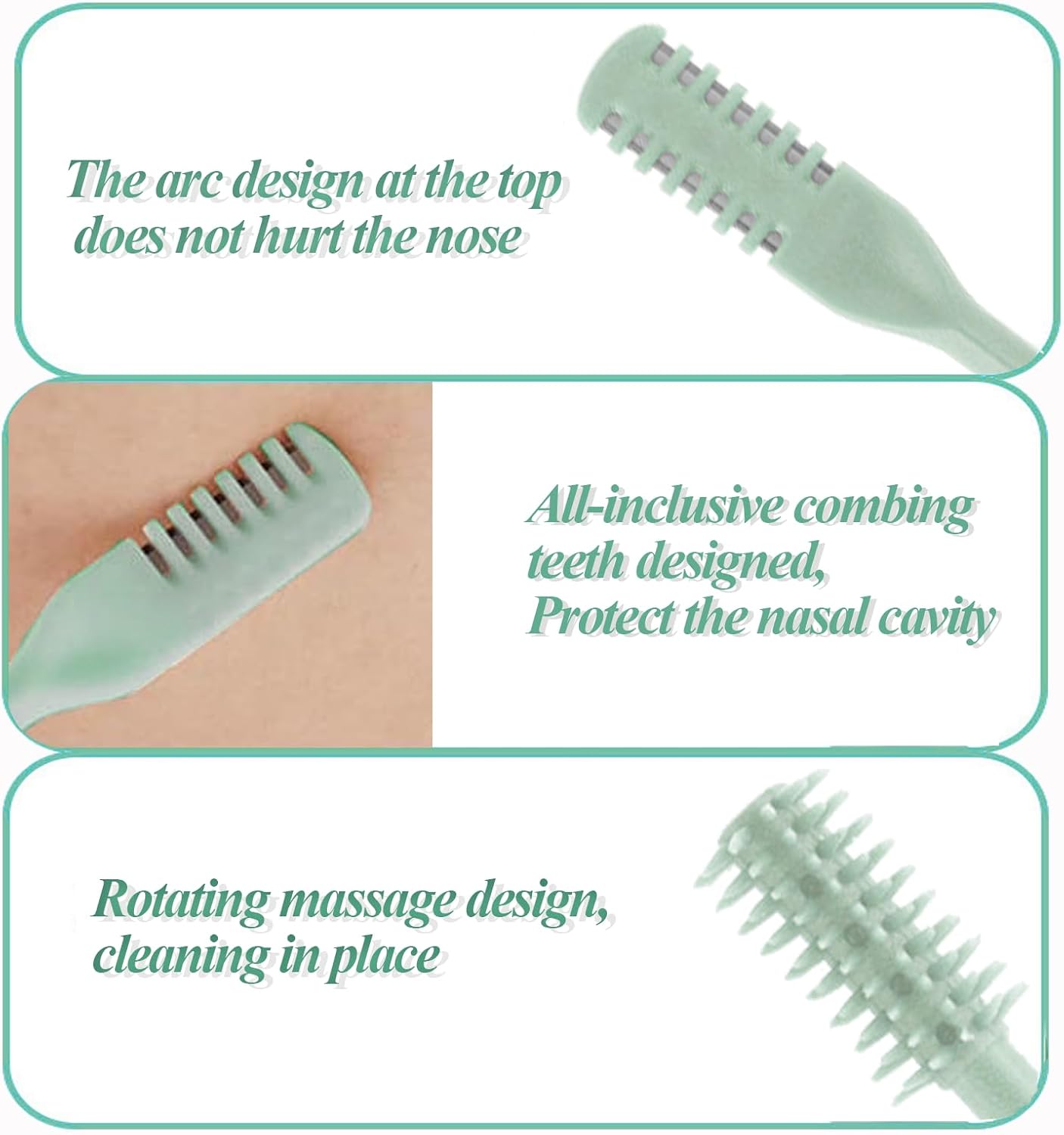 Womens Nose Hair Trimmer, 2 in 1 Dual-Ended Nasal Hair Cutter, Safe Round Tip Nose Trimmer Women, Washable Stainless Steel Blades, Painless Hair Removal Tool, 3 Pcs