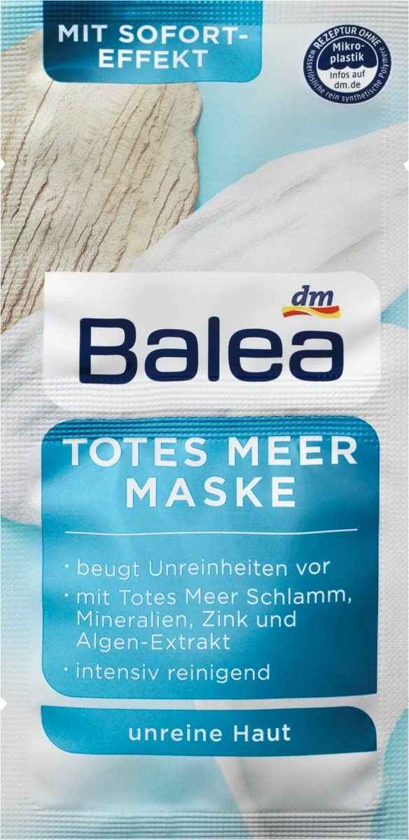 Balea Dead Sea Mask - 5 Packs of 2 x 8ml each (for 10 Applications)