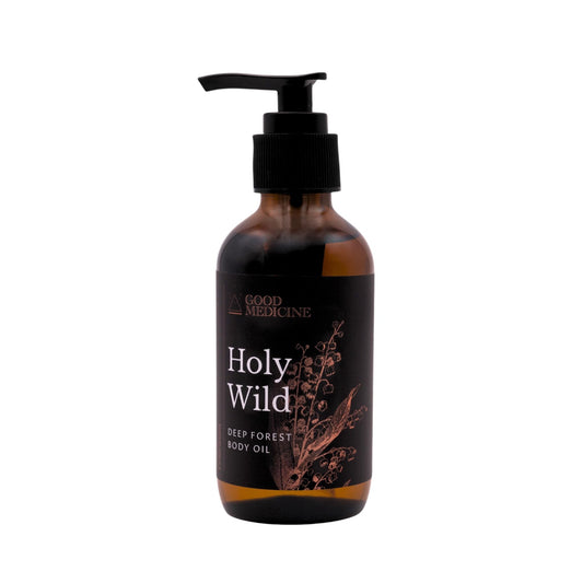 Holy Wild Deep Forest Body Oil - Nutrient Rich Hydration, Moisturize Dry Skin, Naturally Nourish, Quick Absorbing, Non-Greasy Formula - Skincare for Women and Men (4 oz)