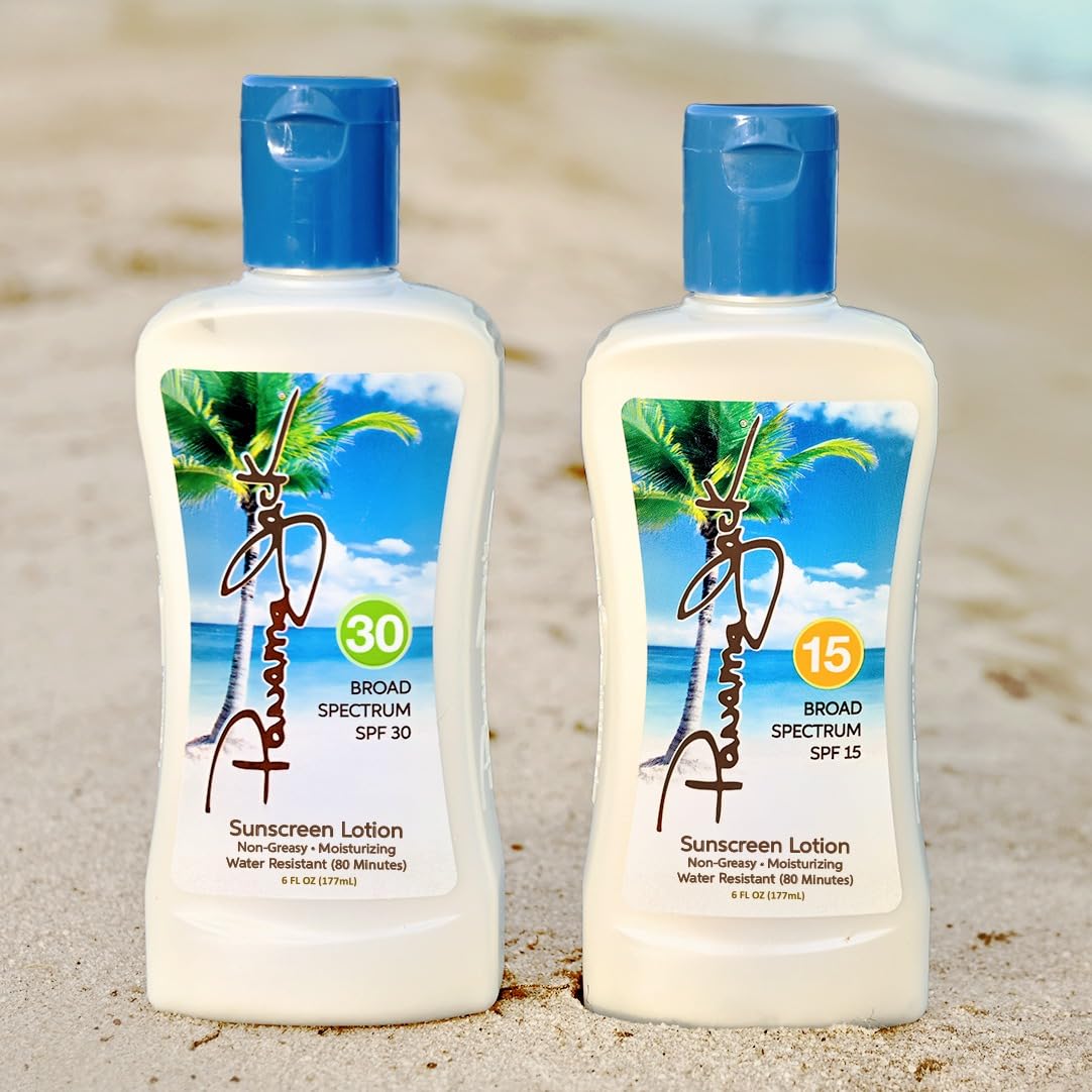 Panama Jack Daily Defense Duo - Travel Sunscreen Lotion SPF 15 & 30 Suntan Sun Care Pack