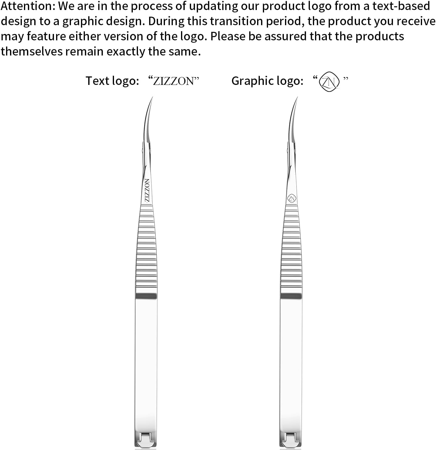 ZIZZON Cuticle Scissors - Extra Fine Curved Precision Tip for Eyebrow, Eyelash, Nail & Skin Grooming | Professional Quality