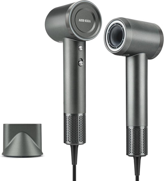 High-Speed Hair Dryer - Negative Ionic Technology for Fast Drying | Lightweight & Low Noise, Gray
