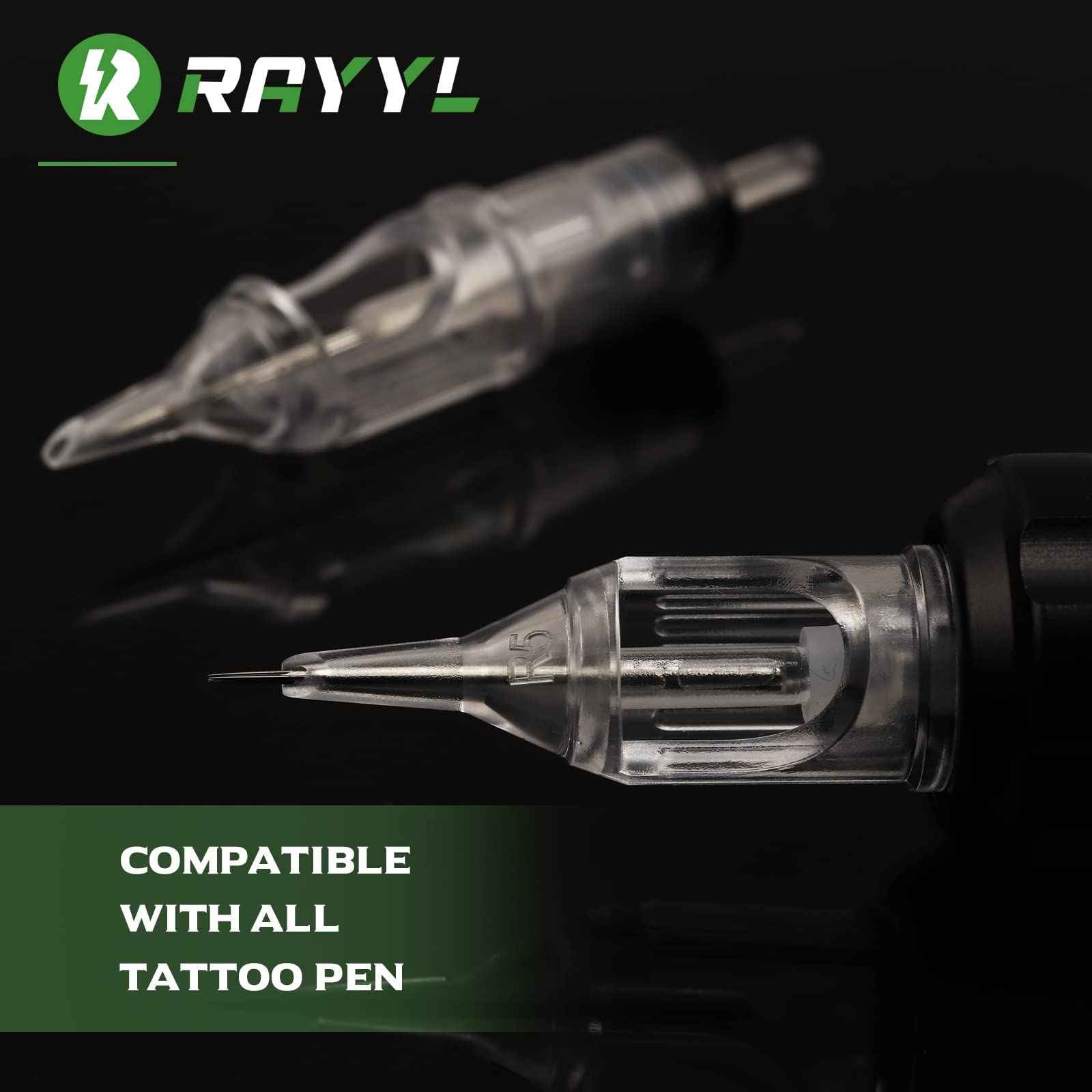 Rayyl 80Pcs Tattoo Needles Cartridges - Mixed Size 1205RL 1207RL 1205RS 1207RS 1207RM 1209RM 1207M1 1209M1 Tattoo Needles Cartridges