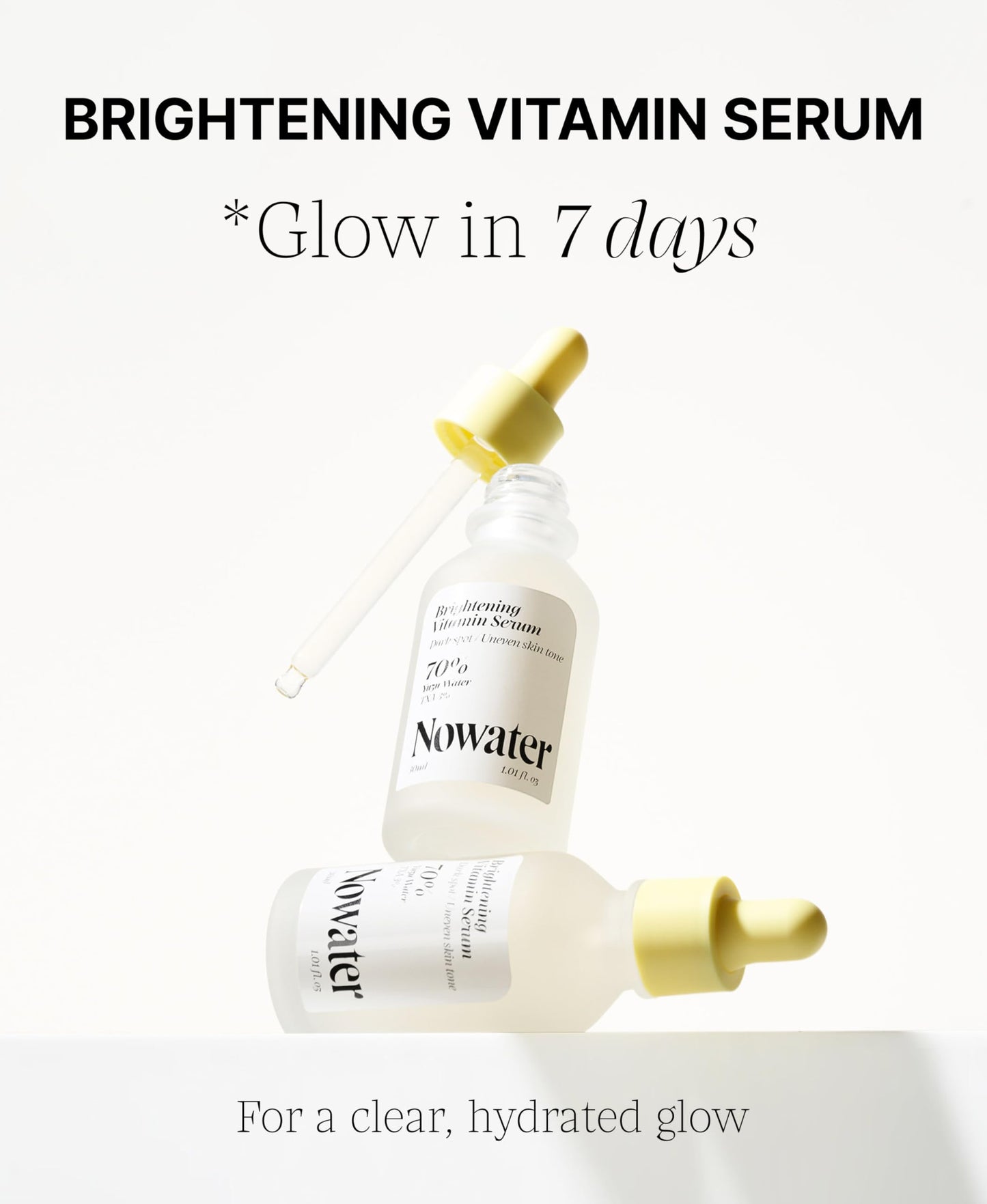 Tranexamic Acid 3% + Niacinamide Serum – Korean Dark Spot & Hyperpigmentation Treatment, Brightening Face Serum with Yuzu Water for Melasma & Uneven Skin Tone, NOWATER (1.01 fl.oz)