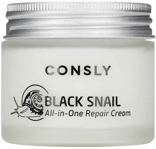 CONSLY_Black Snail All-In-One Repair Cream | Regenerating Moisturizer | Reduces Wrinkles | Improves Texture | Deeply Hydrating | For All Skin Types | 70ml