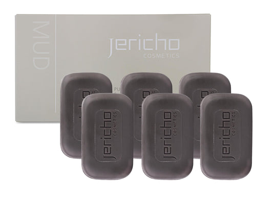Jericho Dead Sea Mud Soap Bar, Natural Face & Body Detox with Exfoliating Dead Sea Minerals & Soothing Witch Hazel. 4.4 Oz /125g (Pack of 6)