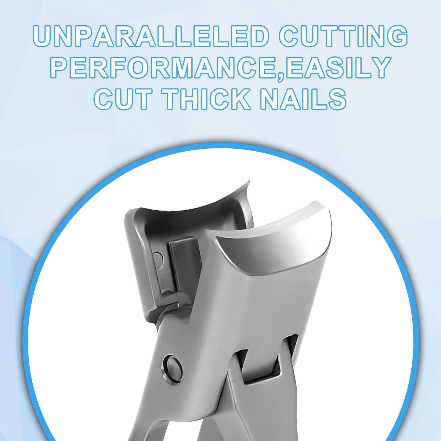 Toe Nail Clippers for Thick Nails, Sharp Nail Clippers Wide Mouth Toenail Clippers Seniors Super Sharp Stainless Steel Nail Clippers for Men Women (Silver)