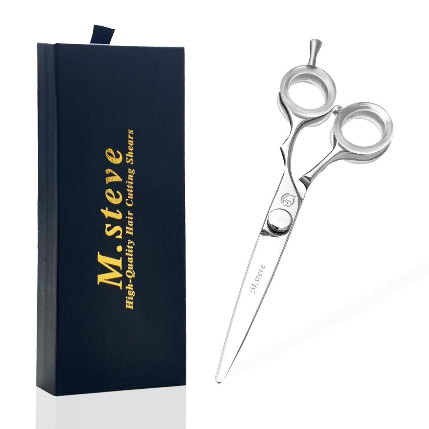 Hair Cutting Shears 5.5 Inch Professional Barber Scissors with Japanese 440C Stainless Steel and Razor-Sharp Convex Blades Hairdressing Hairstyling Haircutting Scissors for Salon and Home Use