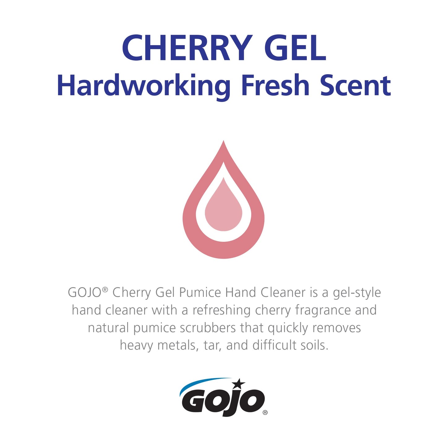 Gojo Cherry Gel Pumice Hand Cleaner, 1 Gallon, Pump Bottle, Pack of 1