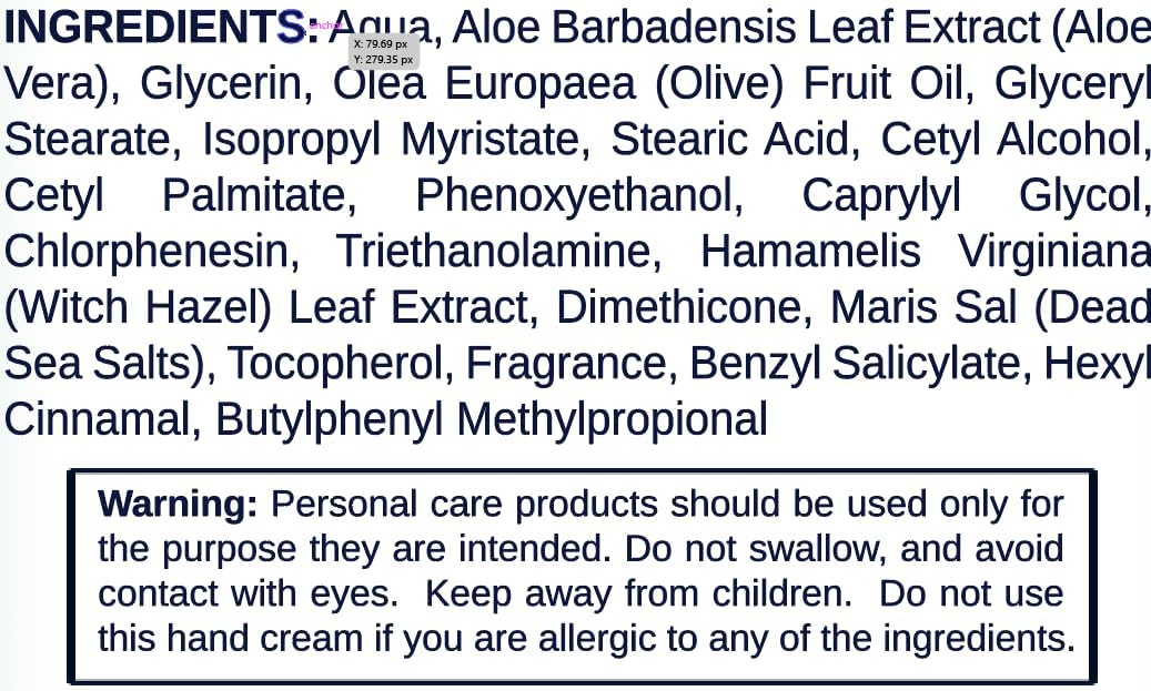 Dead Sea Soothing Hand Cream with Dead Sea Minerals 3.4 fl oz (Pack of 2) by Natural Elephant