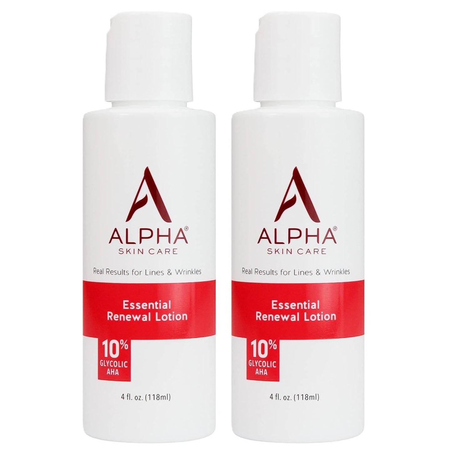 Alpha Skin Care Essential Renewal Lotion - 10% Glycolic AHA Anti-Aging Formula for Smoother Skin | 4 Oz, Pack of 2