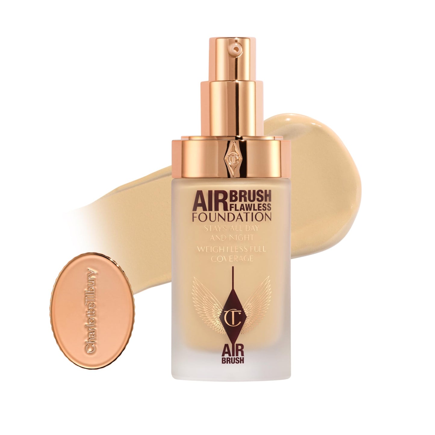 Charlotte Tilbury Airbrush Flawless Matte Foundation - Full Coverage Liquid Makeup with a Natural-Matte Finish - Smoothes & Blurs Pores - Waterproof & Transfer Resistant - 5 Neutral