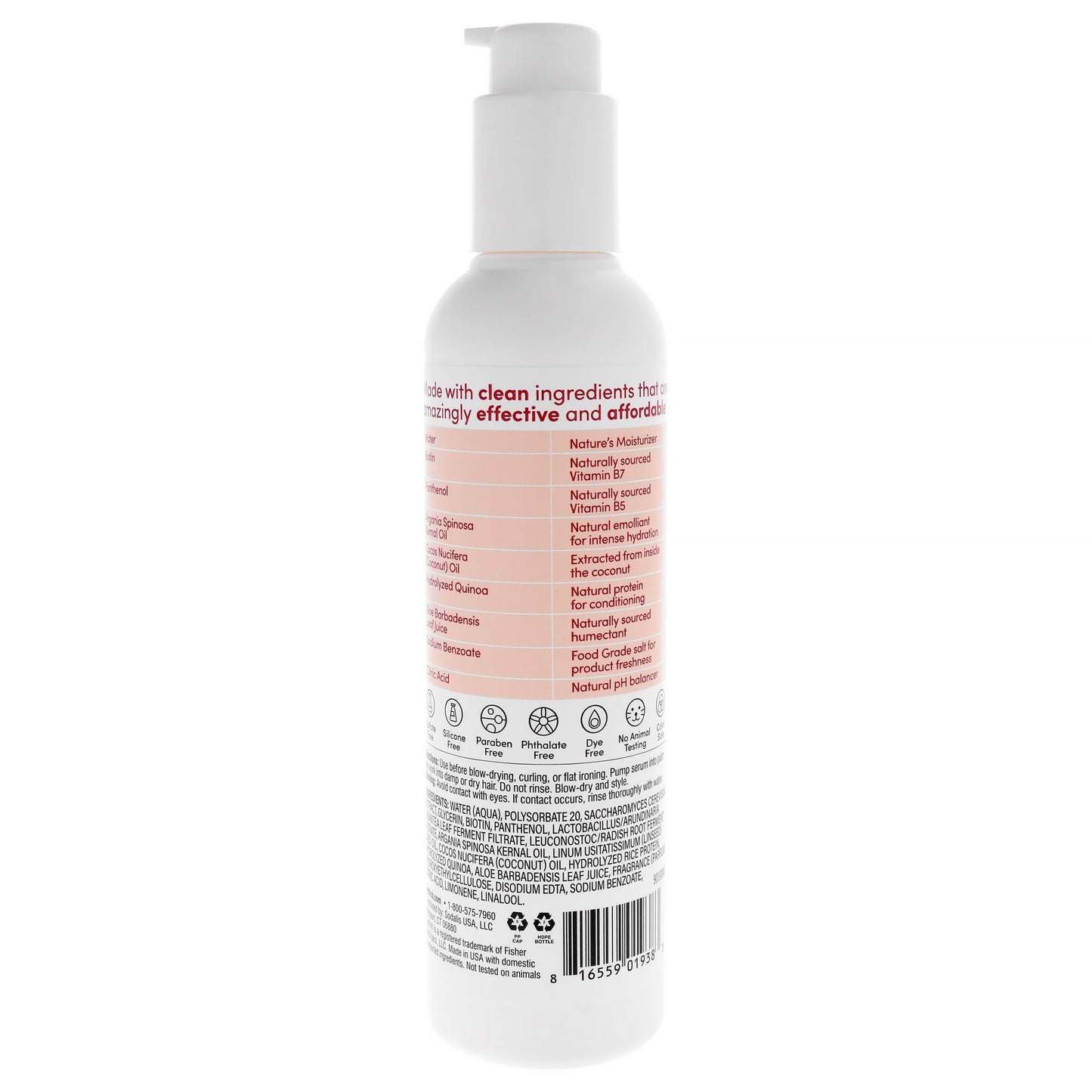 earth Anti-Frizz Serum - Hair Oil with Argan and Vegan Keratin - Lightweight Serum Providing Thermal Protection - Safe for All Hair Types - 6 oz
