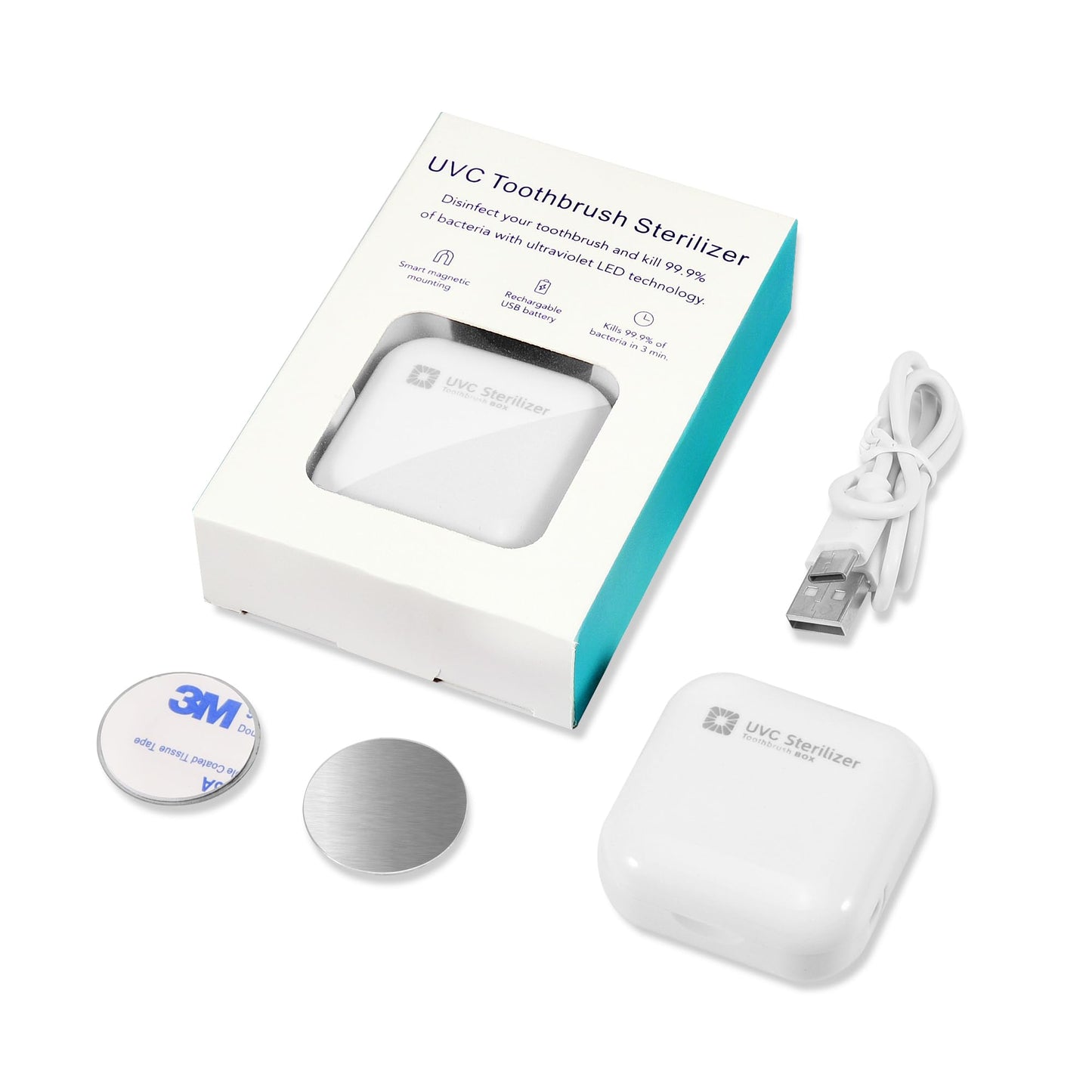 Bopie Wall Mounted Toothbrush Holder & Toothbrush Cleaner, Electric ToothBrush Holder, Cleaner for Bathroom Accessory, Clean for Home, Travel (White)