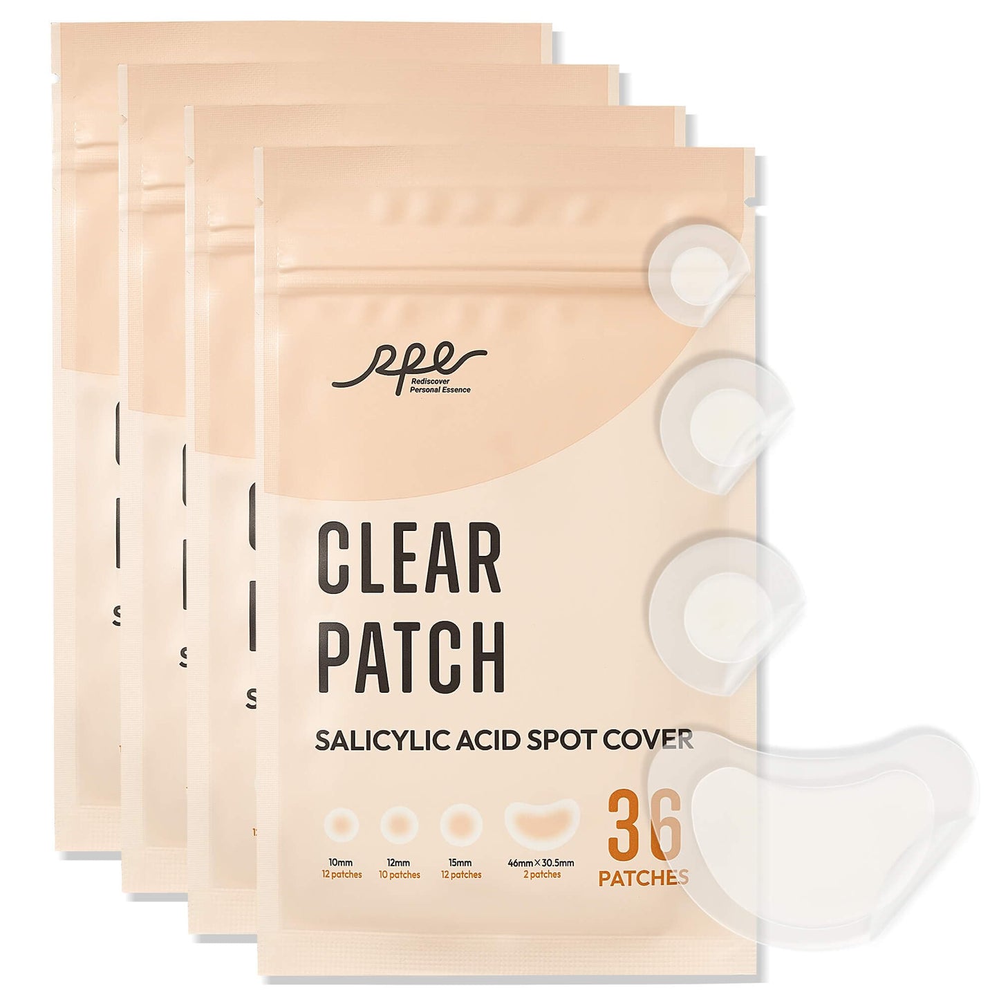 RPE Life Invisible Pimple Patches – 4 Sizes Miracle Patches for Pimples with Hydrocolloid & Salicylic Acid, Korean Acne Patches for Face, Zit Stickers, Blemish Patches, Acne Spot Dots – 144 Count