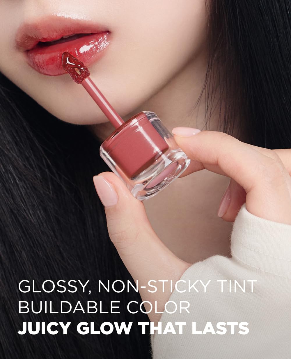 EITHER& Dewy Syrup Tint 02 – Tokyo Blossom | Vibrant & Fresh Color Lip Tint, All-Day Juicy Glow, Smudge-Proof, Hydrating, Long-Lasting, Non-Sticky Formula (4.3g)