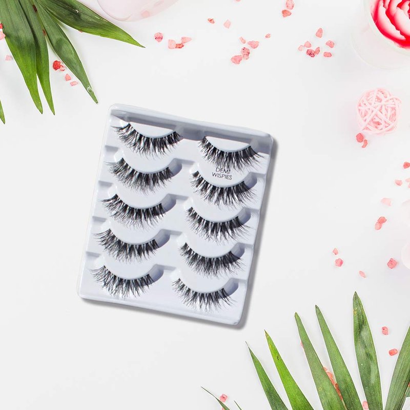 Ardell Wispy False Eyelashes for Everyday Wear, Flared Demi Wispies Strip Design with Seamless Invisiband, Medium Volume, 12 Pairs