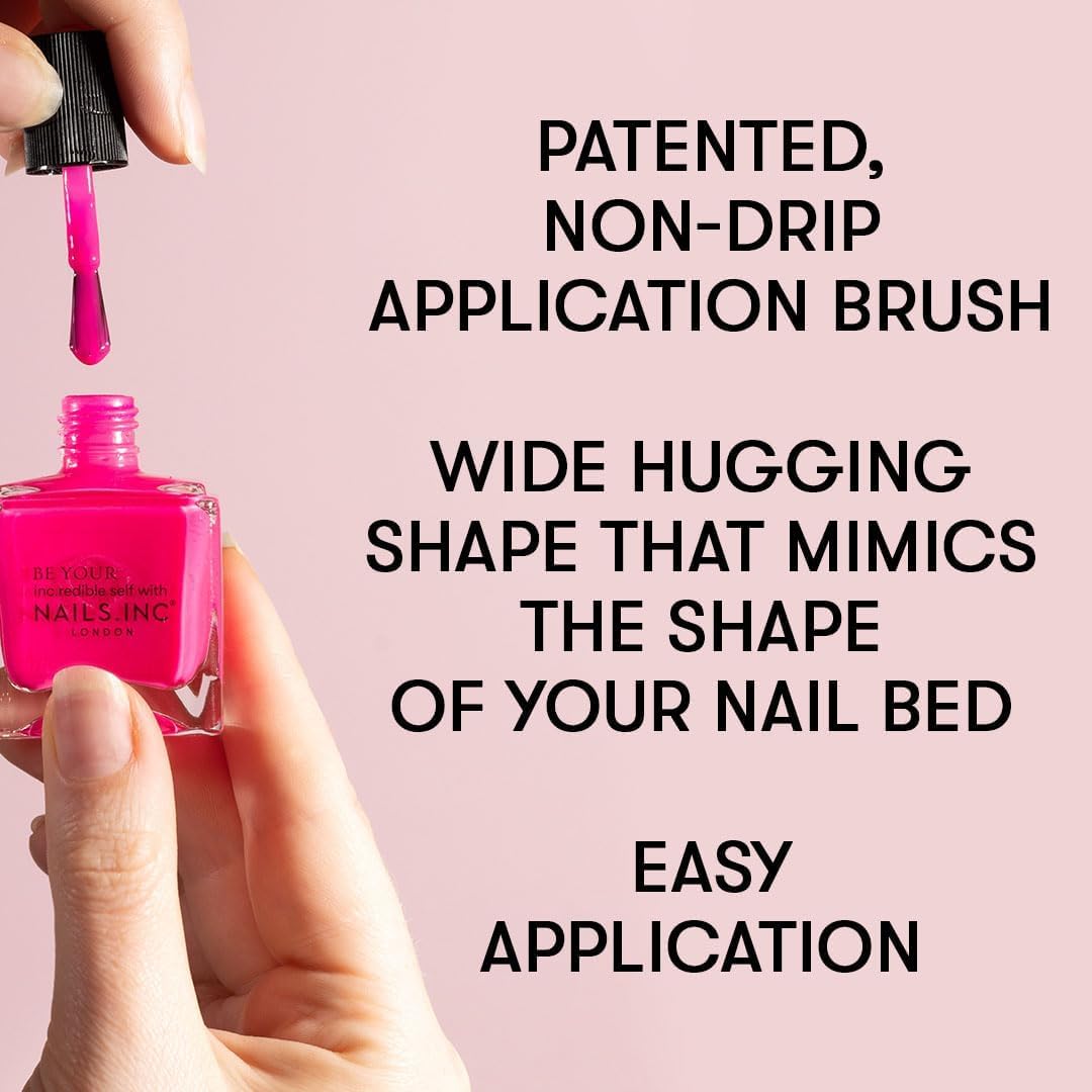 Nails Inc 45 Second Speedy Gloss, No Bad Days In Notting Hill, Pink, No Chip, Long Lasting, Quick Dry, Air Dry, Professional Manicures & Pedicures, Fingernails & Toenail, Vegan Nail Polish, 0.47 Fl Oz
