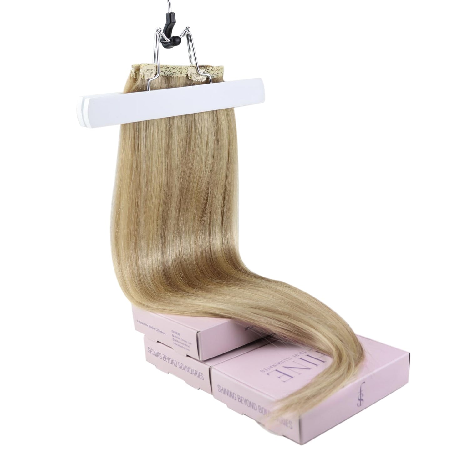 Fshine Full Head Clip in Human Hair Extensions, Balayage 12 in 50 g 3pcs