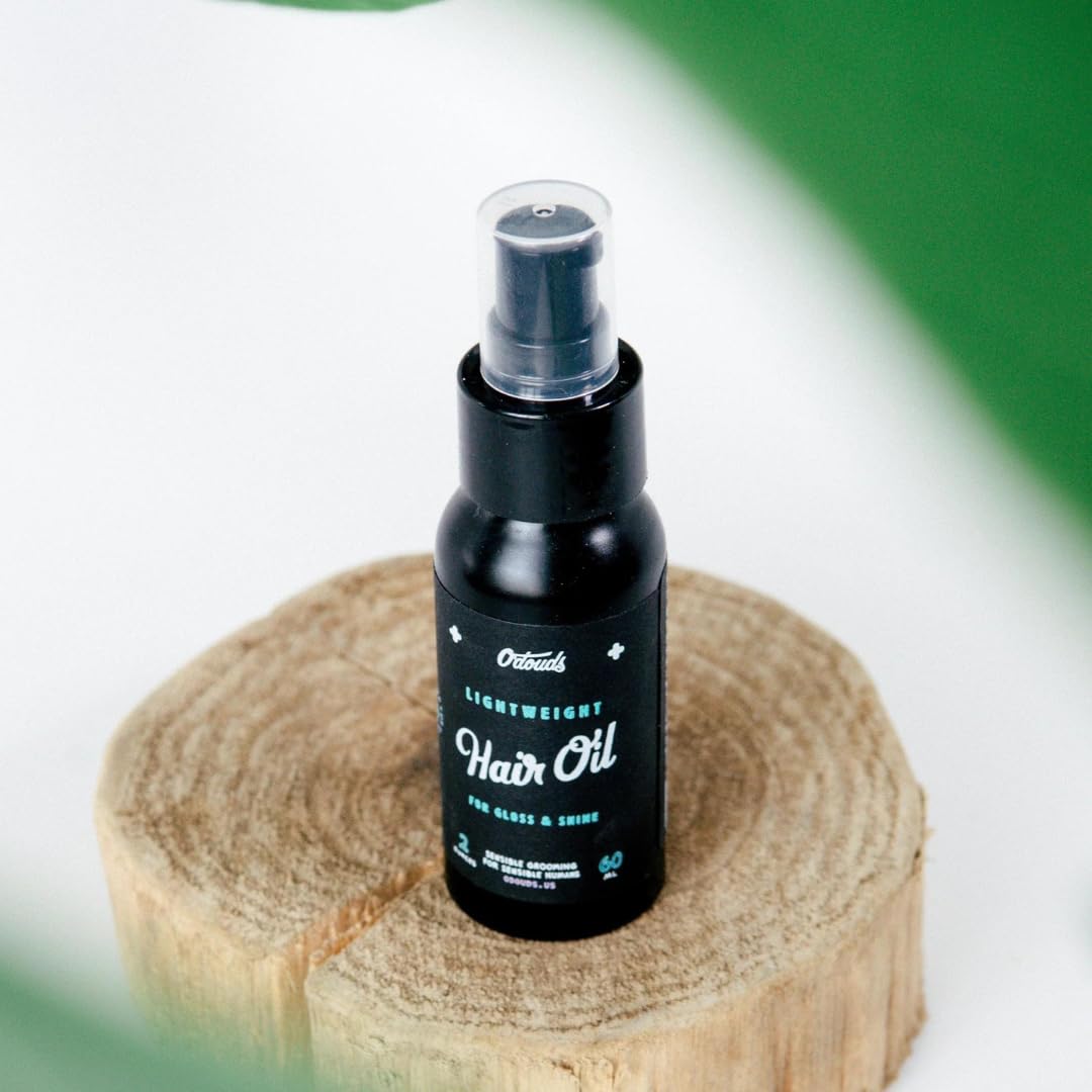 O'Douds Lightweight Hair Oil - Adds Gloss, Shine & Luster with Frizz Control - For Fine, Thin & Naturally Greasy Hair - Eucalyptus & Sage Scent, 2oz.