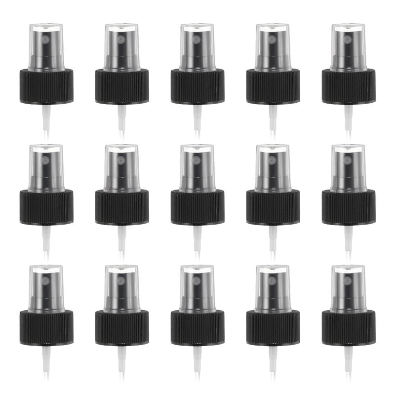 uxcell 50 Pcs Black Spray Top, 28/410 Fine Mist Sprayer Reusable Replacement Spray Bottle Pump Plastic Top for Cosmetic Perfume and Body Sprays Bottle