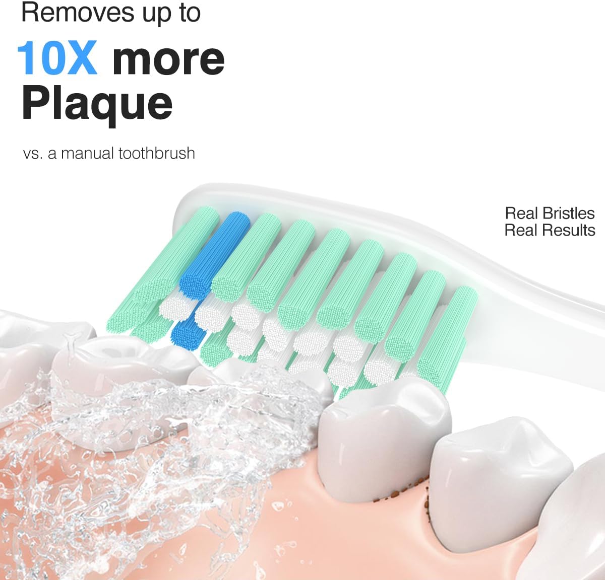 Replacement Toothbrush Heads for Philips Sonicare - E-Series & Essence Compatible | Green & White