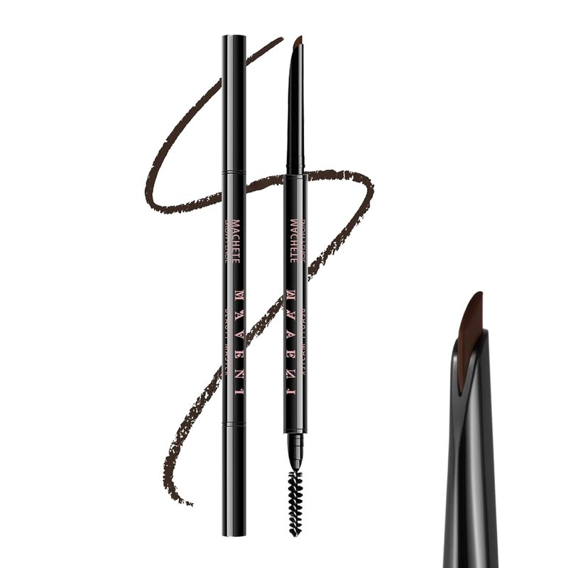 Microblading Eyebrow Pencil - Retractable Definer with Angled Precision Tip | Long-Lasting Waterproof, 0.1MM Ultra Slim, Deep Brown