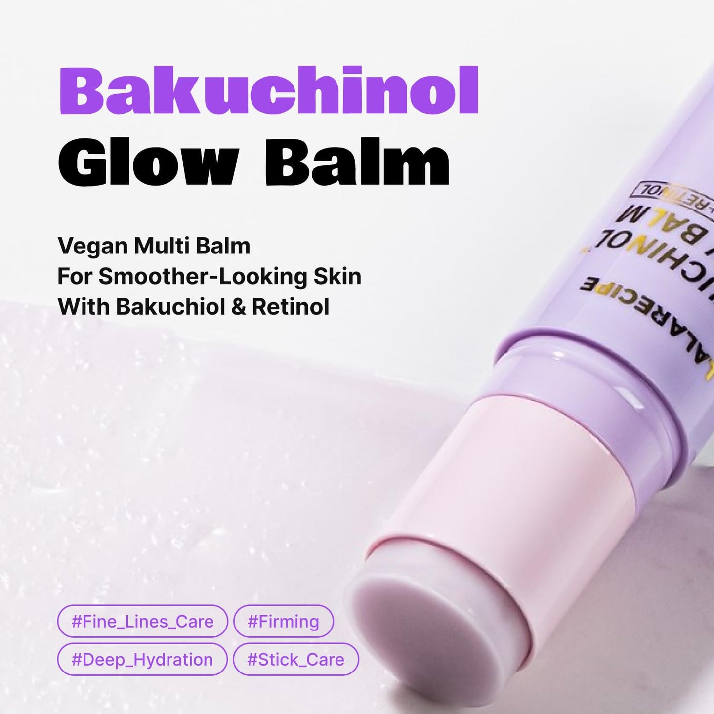 LALARECIPE Bakuchinol Multi Glow Balm Stick with Bakuchiol + Retinol for Under Eye Cream, Face Neck Cream, Korean Skin Care, All in One Hydrating Moisturizer (0.35 Oz)
