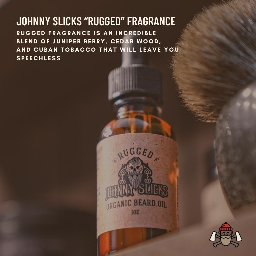 Johnny Slicks Organic Shave Soap - Supports Smooth Shaving - Shea Butter, Tea Tree & Jojoba - Natural Ingredients - Rugged Scent - 8 oz