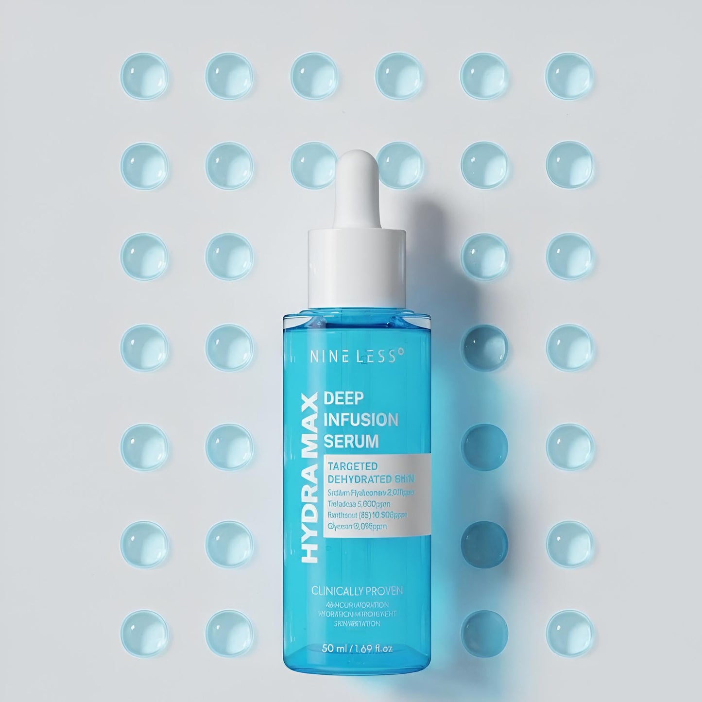 NINELESS HYDRA-MAX Deep Infusion Serum –48hr Korean Hydrating Face Serum with Hyaluronic Acid, Panthenol - 5 Ceramides -Deep Moisture, Fast Absorbing, All Skin Types, 1.69 fl.oz