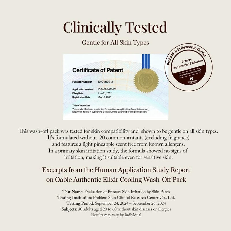 Elixir Cooling Wash-Off Mask - Pore Care & Glass Skin | Revives Tired Skin (105 ml)
