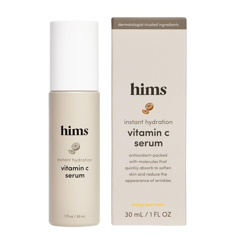 Vitamin C Serum for Men - Brightening with Hyaluronic Acid & Orange Peel Extract - Paraben-Free, Vegan - 1 Fl Oz