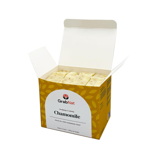 4-Pack Chamomile Soap | Handmade, All-Natural, Cold-Processed, Plant-Based | Infused with Chamomile | Soothing Cleanse for Face & Body, Suitable for All Skin Types, Men & Women(4 x100grams/4 x 3.5oz)