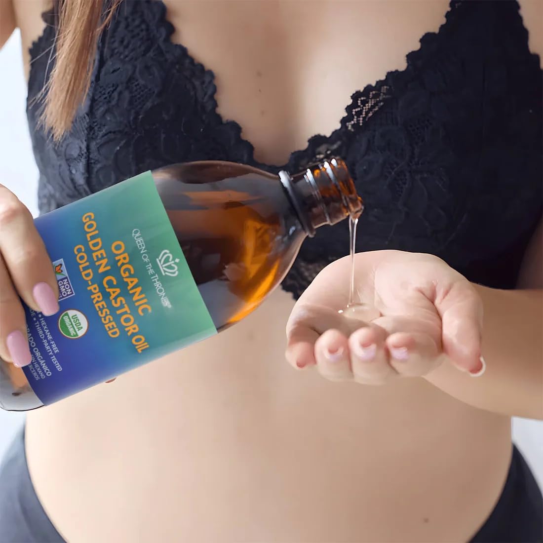 Organic Golden Castor Oil - 100% Pure & Hexane-Free for Hair, Skin, Nails | 16.9oz (500ml)