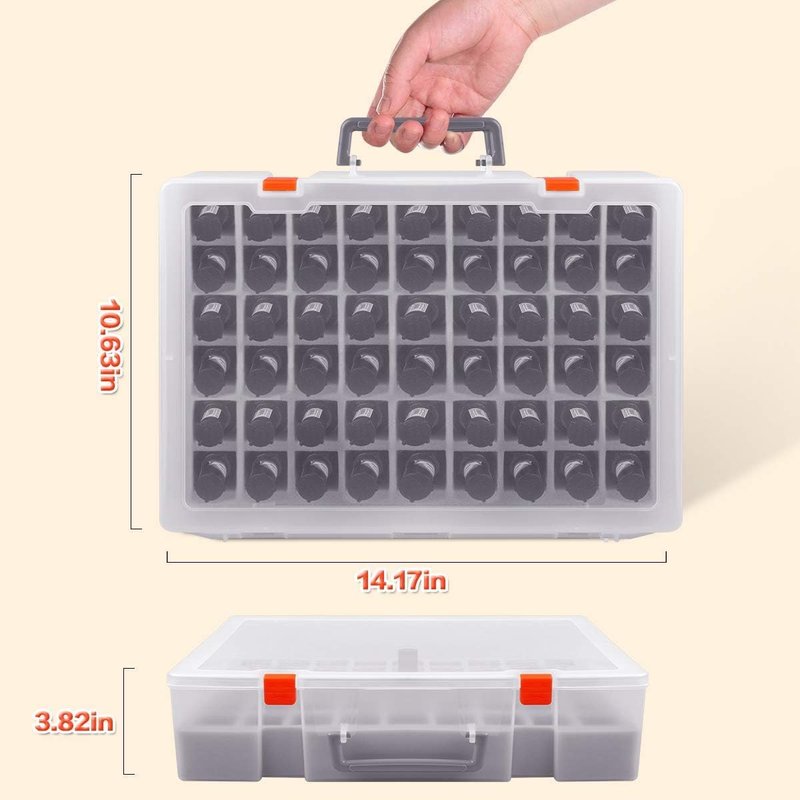 ALCYON 54-Bottle Nail Polish Organizer Case - Professional Clear Storage Box with Shockproof Sponge Foam - Secure Travel Bag for Beetles, for Essie - Prevents Glass Breakage Organized (Grey, For 54)