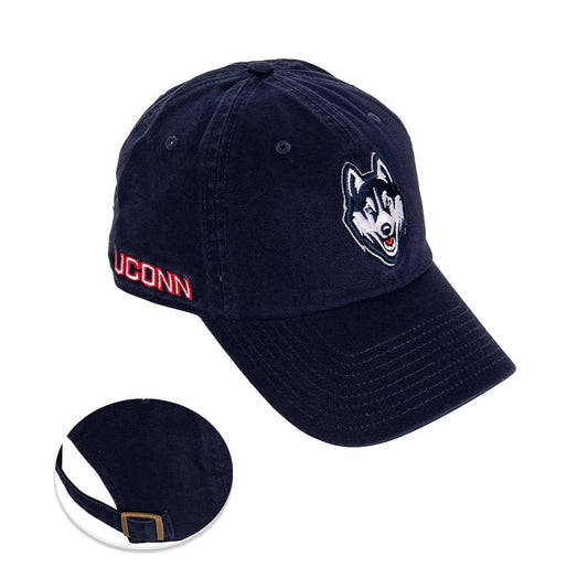 Desert Cactus University of Connecticut UConn Baseball Hat Huskies Brimmed Embroirderd Hats Cap Adjustable Cloth Strap Adult (Style D1) Blue