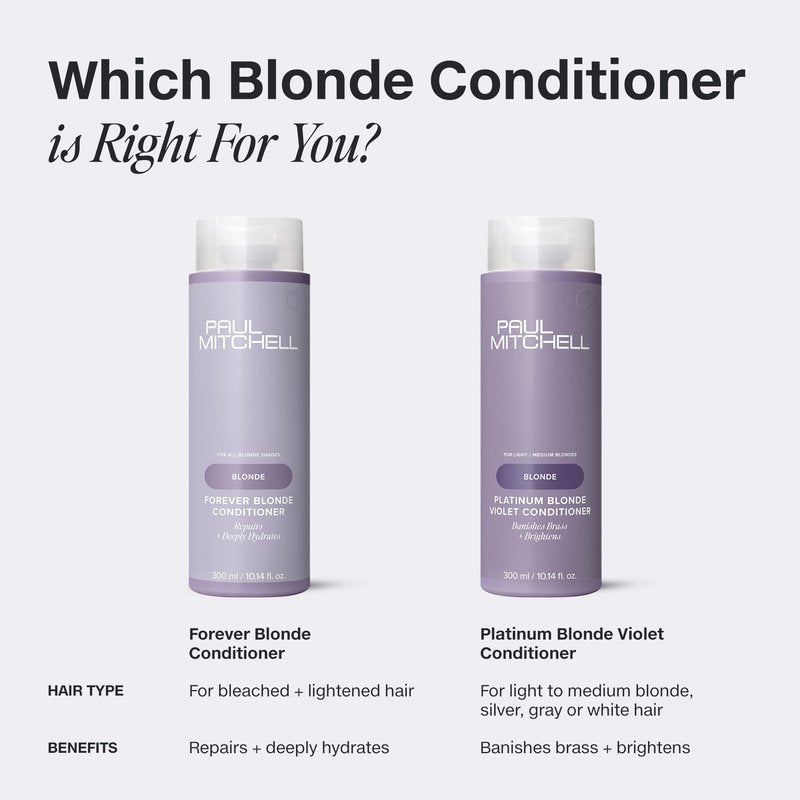 Paul Mitchell Forever Blonde Conditioner, Repairs + Deeply Hydrates, Ideal For Bleached + Lightened Hair, 10.14 fl oz