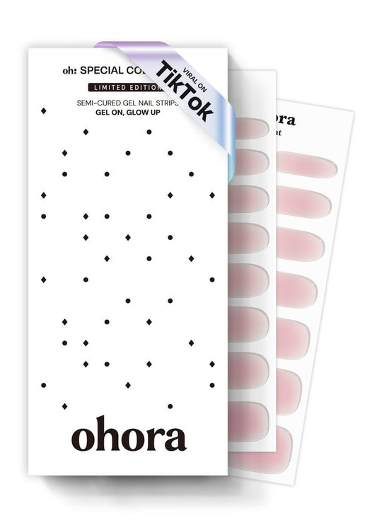 ohora Bundle Set (Daily Trio) - N Cream Cotton, N Pink, N Beige Semi-Cured Gel Nail Strips, Works with Any UV/LED Lamps, Salon-Quality, Long Lasting, Easy to Apply & Remove