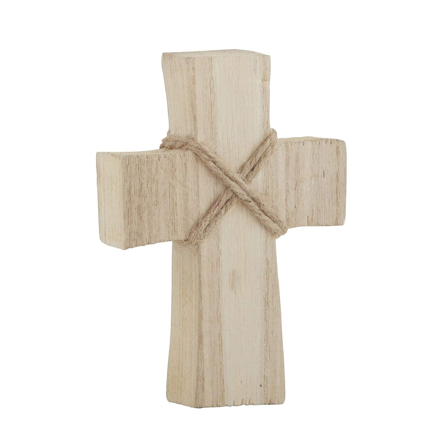 Creative Brands Faithworks - Hand-Carved Paulownia Wood Standing Cross, Small, Natural Finish