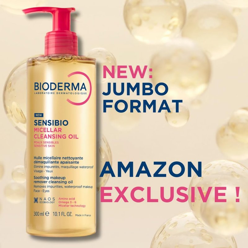 Bioderma Sensibio Micellar Cleansing Oil - Gentle Face Cleanser for Deep Cleansing | 6.7 Fl Oz