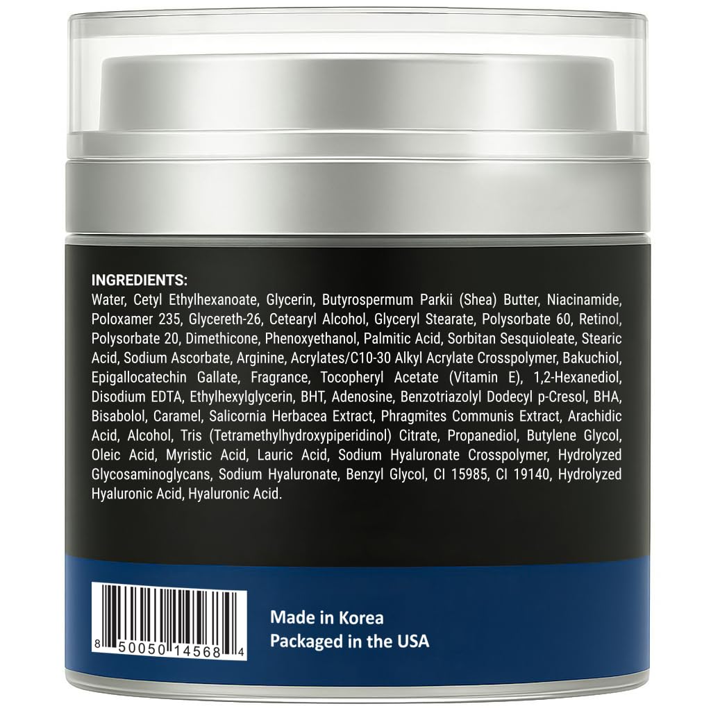 Retinol Cream for Face – Gentle Hydrating Moisturizer with Hyaluronic Acid, Bakuchiol & Niacinamide – Lightweight, Non-Greasy Formula for Soft, Smooth, Radiant Skin – Day & Night Use - 50 ml