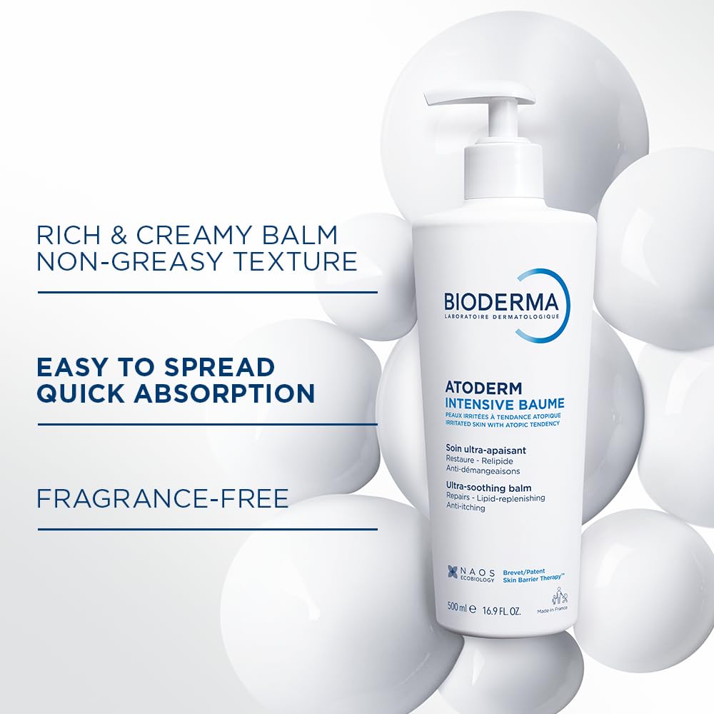 Bioderma Atoderm Intensive Balm - Ultra-Nourishing Body Cream for Dry Skin | 16.9 Fl Oz (Pack of 2)