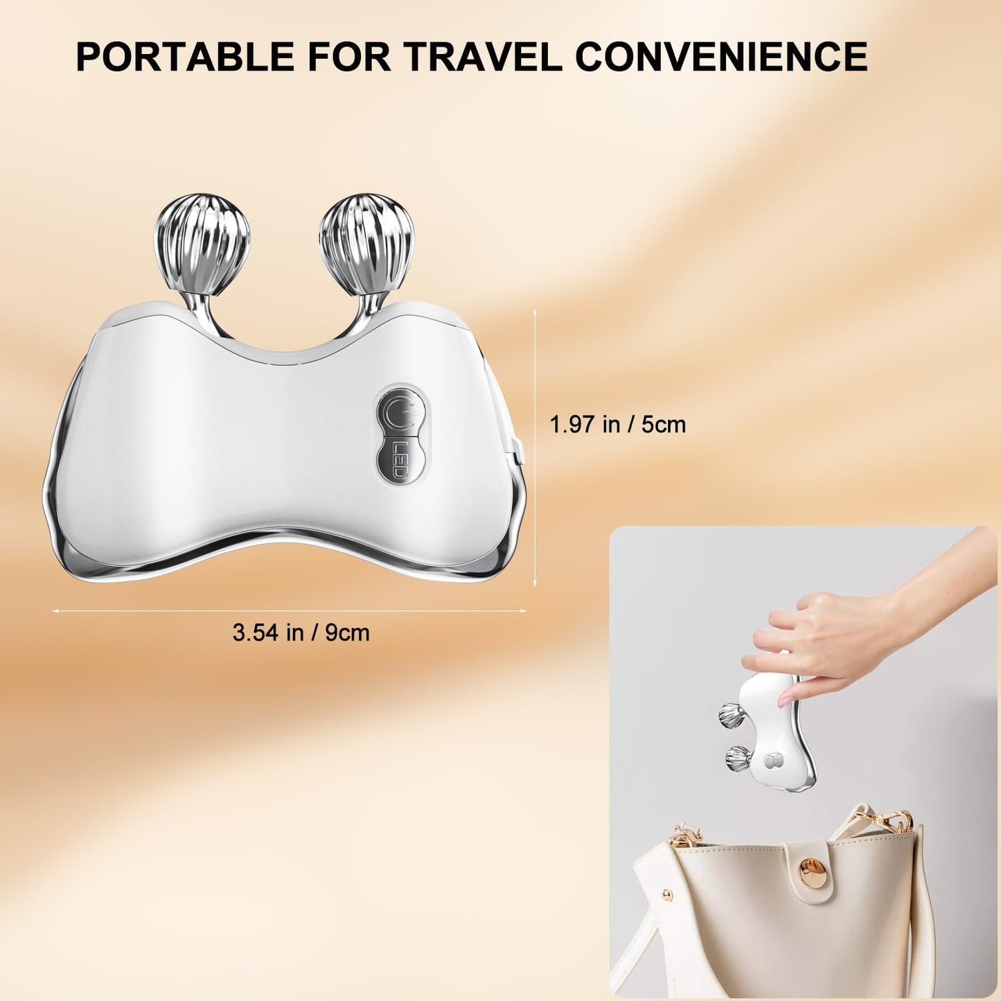 MEBAO Electric Gua Sha Facial Tools, Facial & Body Massager Tools with Heat and Vibration, 5 LED Lights Gua Sha Device with 2 Metal Roller for Eyes, Neck, Face