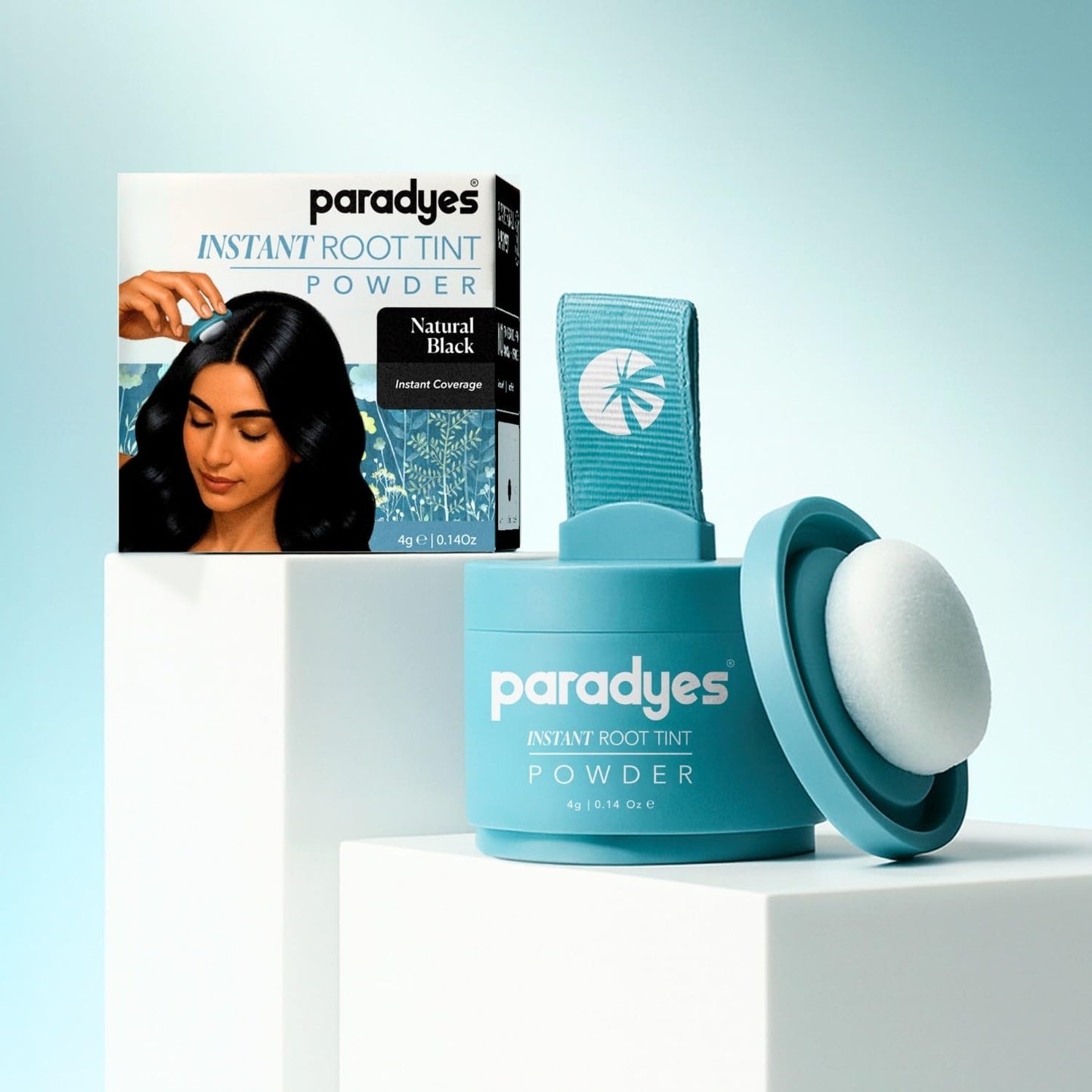 Paradyes Instant Root Tint Hairline Powder - Root Touch Up Hair Color for Gray Coverage - Bald Spot Concealing Hair Powder for Women & Men - 24-Hour Stain-Proof - Natural Black - 0.14 Ounce