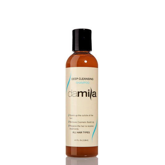 damila Deep Cleansing Shampoo - Clarifying Shampoo For All Hair Types - Degreases, Removes Residue and Product Build Up - Prepares Hair for Keratin Hair Treatment (4 Fl Oz)