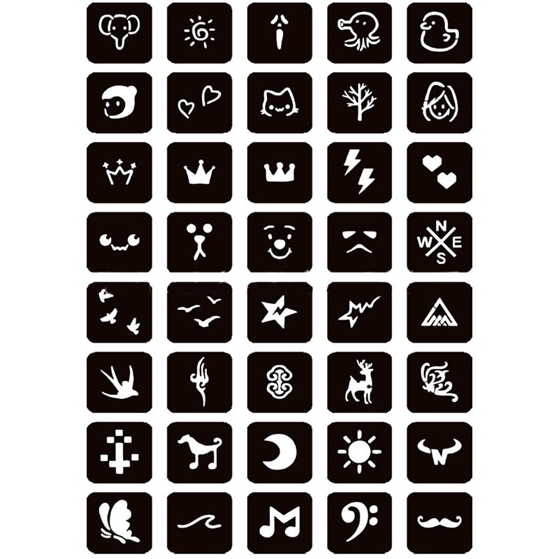 Moricher Henna tattoo kit Temporary Tattoo Kits 5 cones 96 Stencils Gifts for DIY Art Party