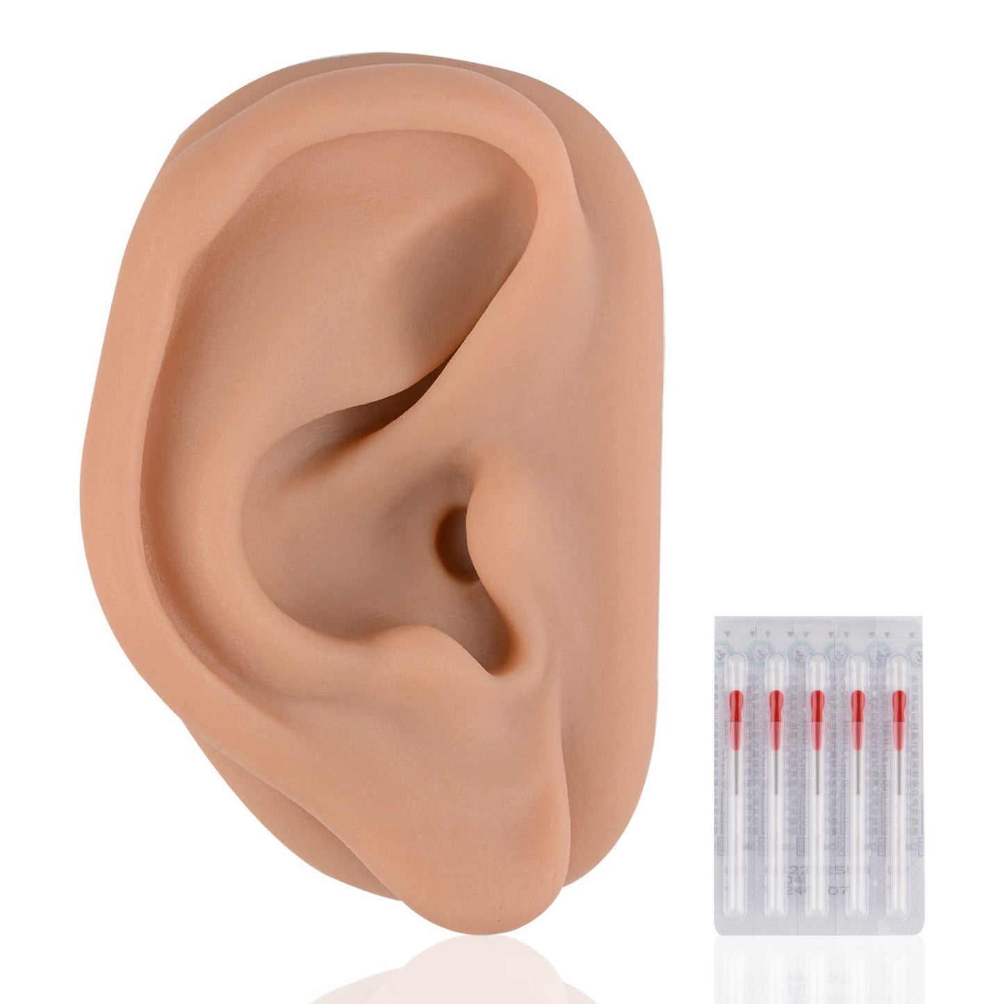 Acupuncture Ear Model, Right Artificial Ear Replica for Auricular Therapy Teaching, Silicone Ear Simulator Acupuncture Practice Authentic Human Ear Simulation