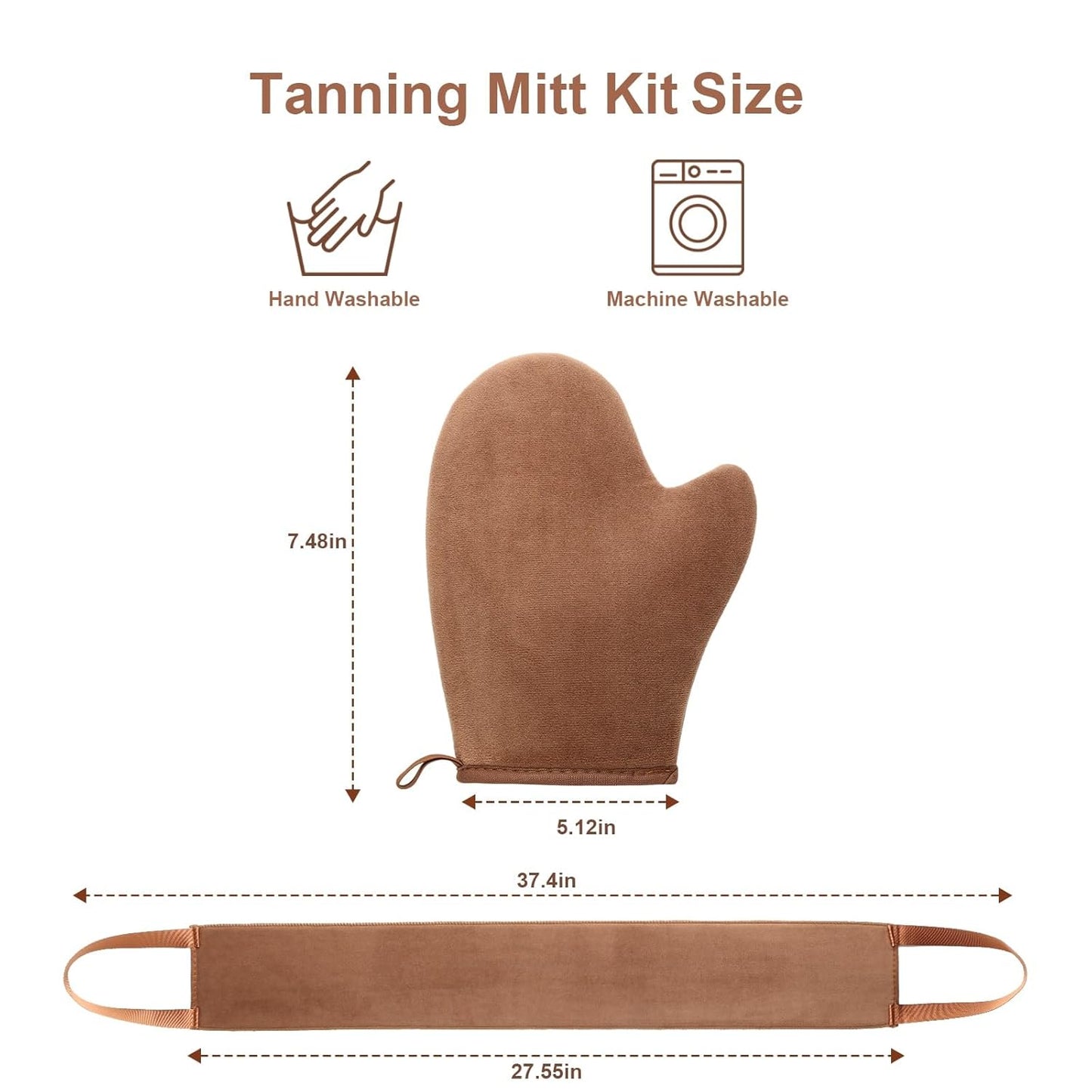 Self Tanning Mitt Applicator Kit - Ultra Soft & Streak-Free Self Tan Mitts | Includes Back Lotion Applicator