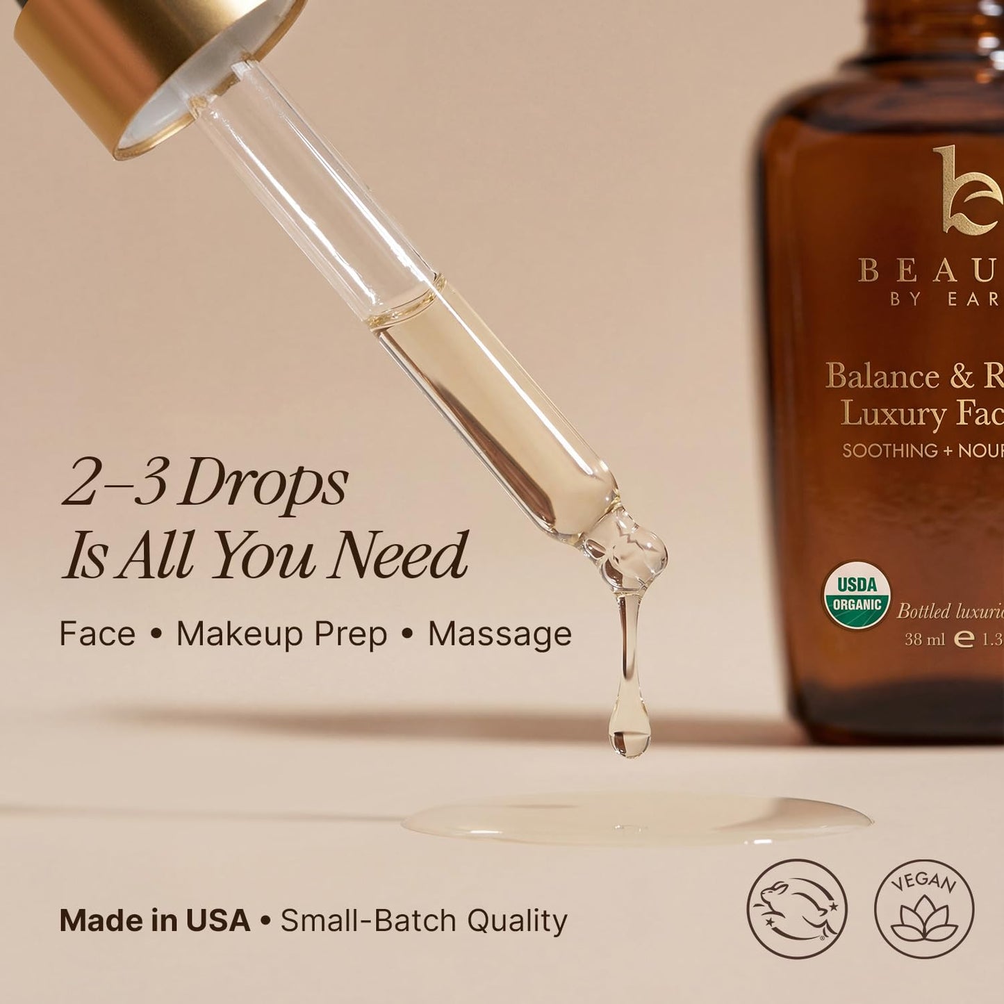 Organic Face Oil for Acne-Prone & Oily Skin - Anti-Aging Formula with Vitamin E, Rosehip, Argan & Jojoba Oils | 1 oz