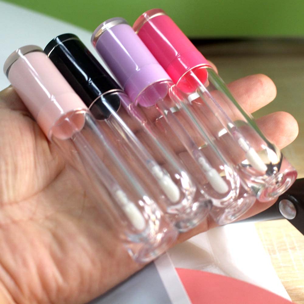 COSIDEA 26 pcs Refillable Empty 8ml Lip Gloss Tubes with clear Wand，Round white Lipgloss Containers，DIY cosmetic packing Container Bulk Wholesale
